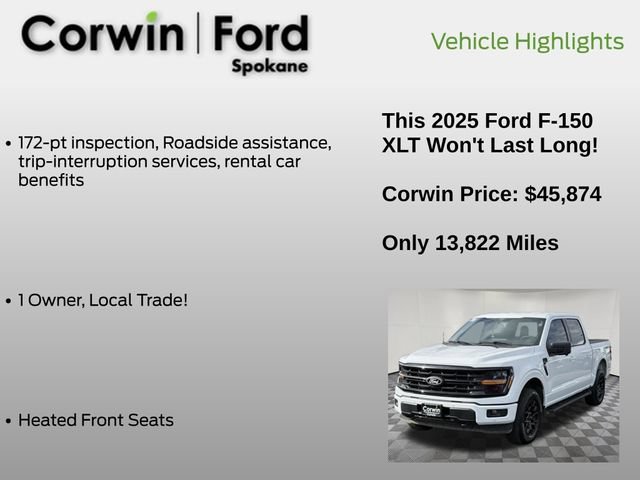 Certified 2025 Ford F150 XLT w/ Equipment Group 302A MID AWD/4WD image 19