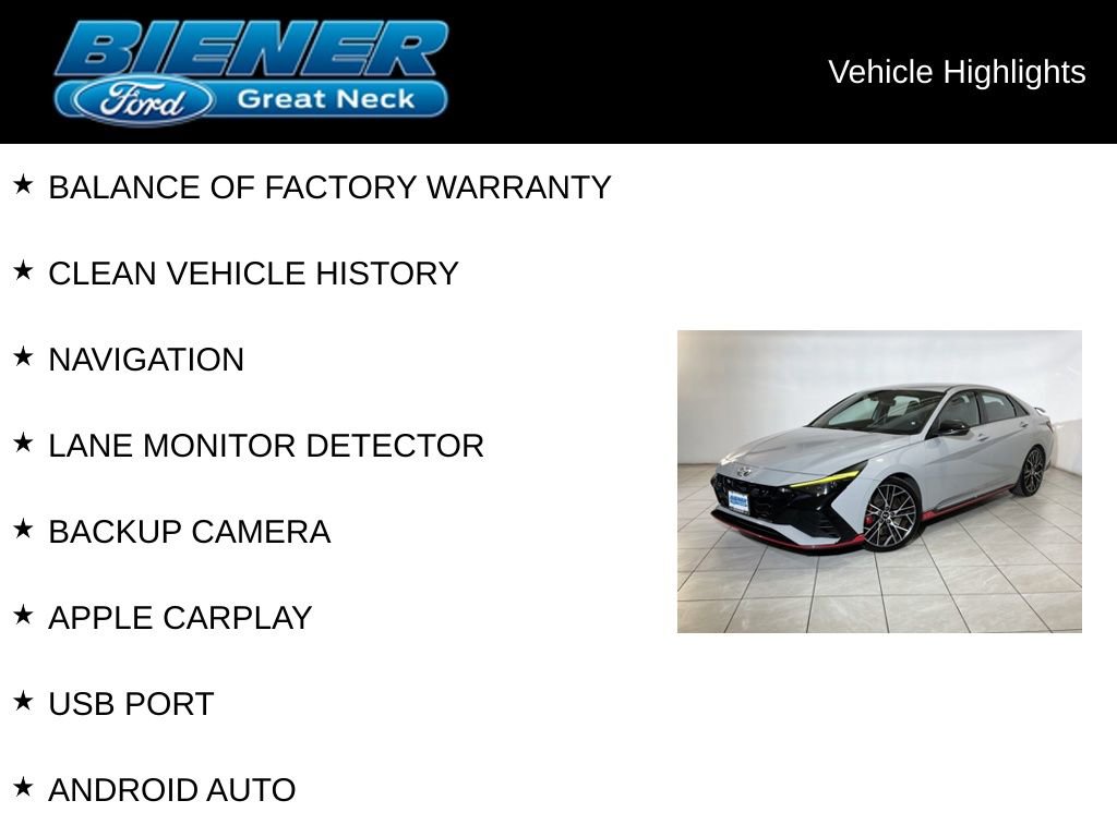 Used 2023 Hyundai Elantra N w/ Preferred Accessory Package image 9