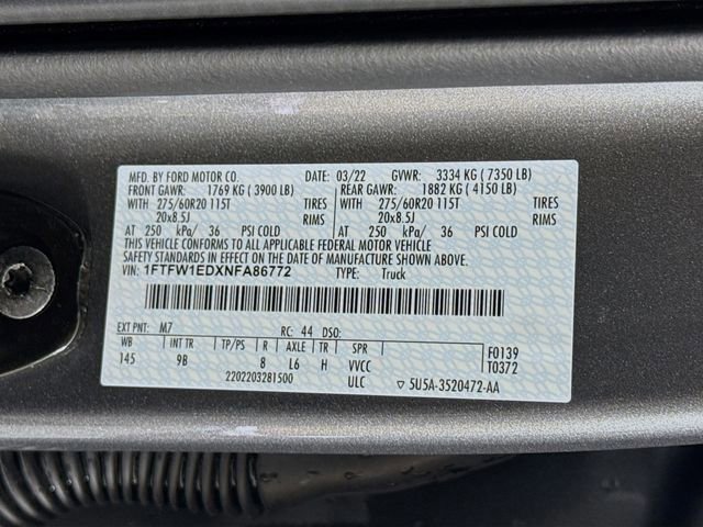 Certified 2022 Ford F150 Platinum w/ Equipment Group 701A High image 33