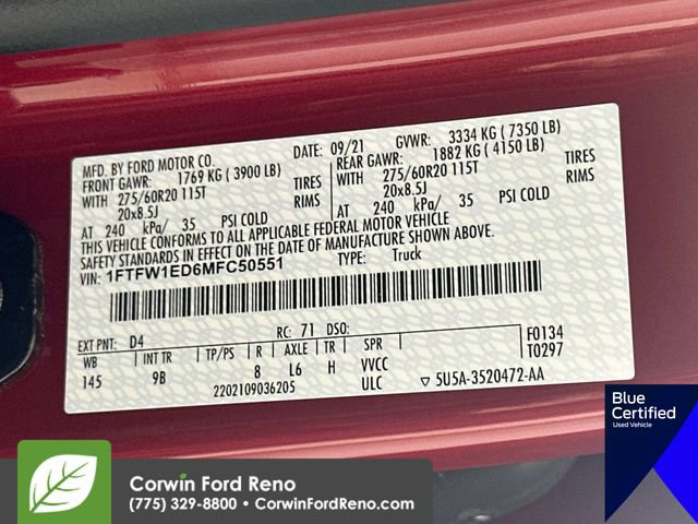 Certified 2021 Ford F150 Platinum w/ Equipment Group 701A High AWD/4WD image 38