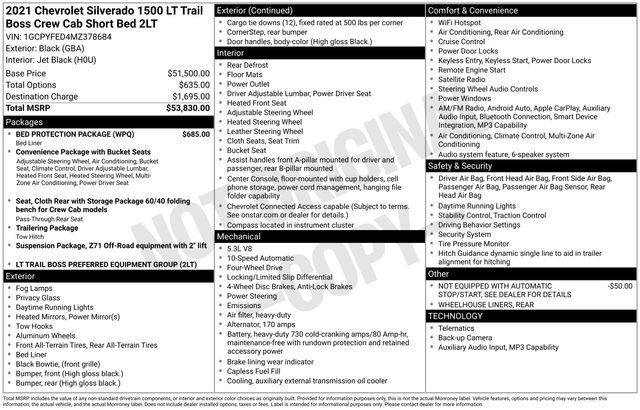 Used 2021 Chevrolet Silverado 1500 LT Trail Boss w/ Bed Protection Package image 63