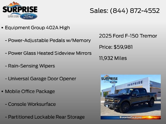 Certified 2025 Ford F150 Tremor w/ Equipment Group 402A High AWD/4WD image 20