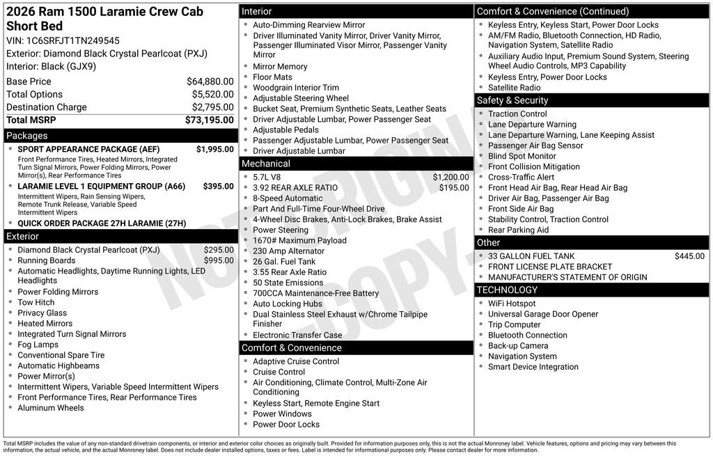 Used 2026 RAM 1500 Laramie w/ Sport Appearance Package AWD/4WD image 8