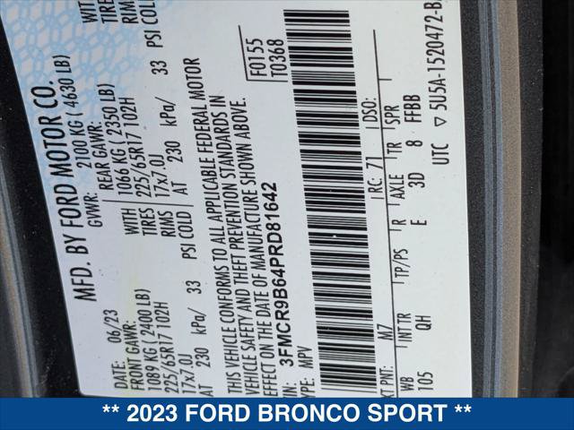 Certified 2023 Ford Bronco Sport Big Bend AWD/4WD image 23