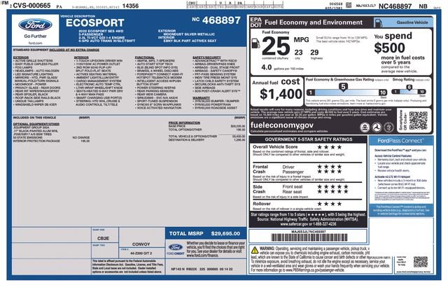 Certified 2022 Ford EcoSport SES w/ Interior Protection Package image 47