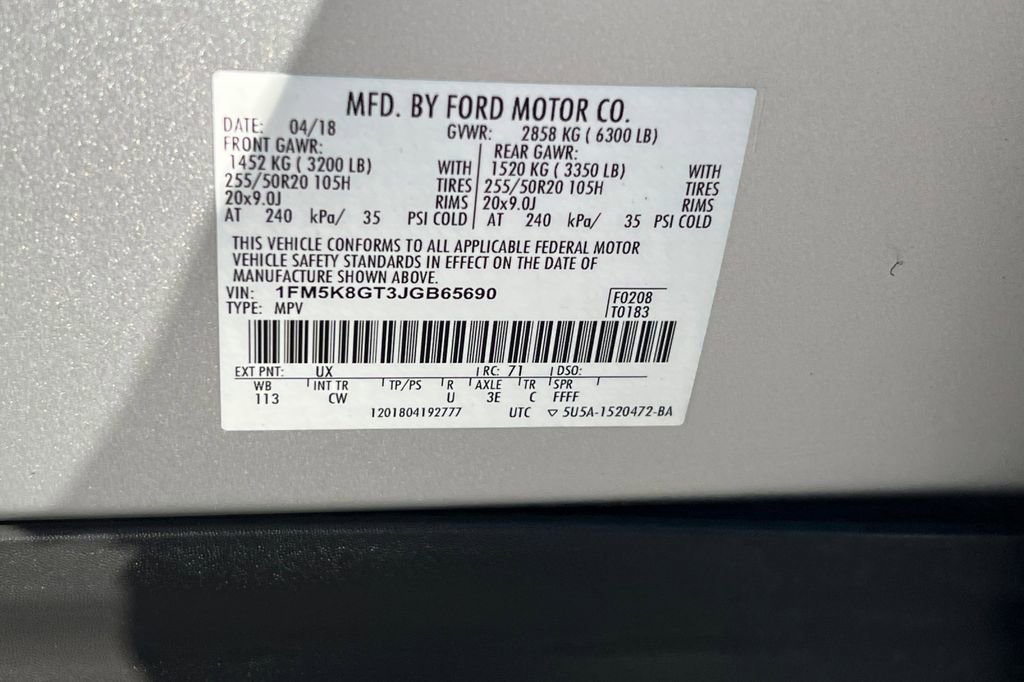 Certified 2018 Ford Explorer Sport w/ Equipment Group 401A image 32