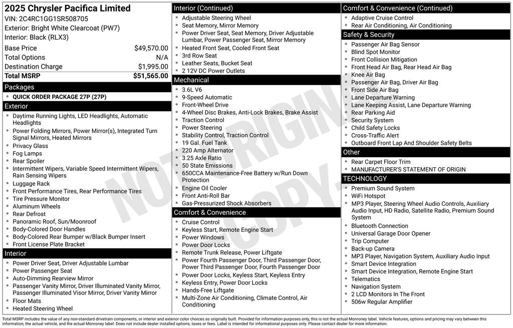 Used 2025 Chrysler Pacifica Limited FWD image 10