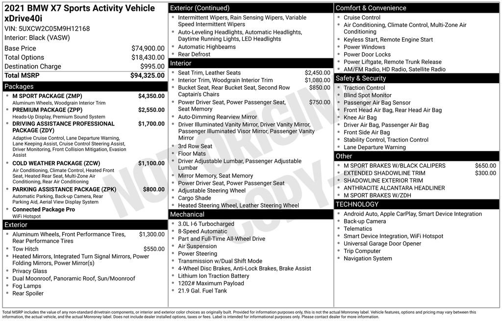 Used 2021 BMW X7 xDrive40i w/ M Sport Package image 3