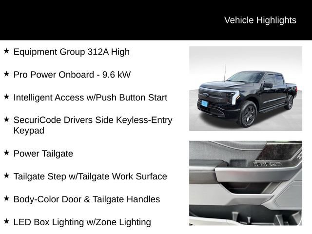 Certified 2023 Ford F150 Lightning XLT w/ Equipment Group 312A High image 9