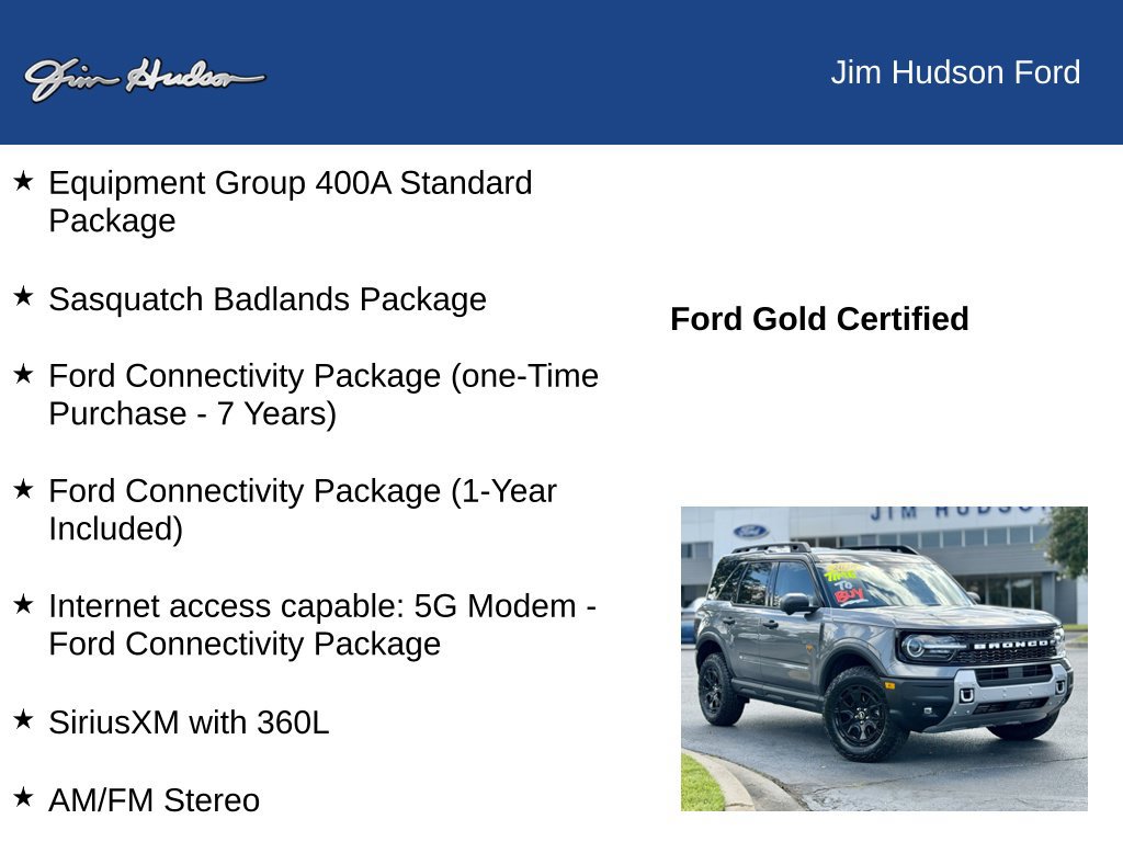 Certified 2026 Ford Bronco Sport Badlands w/ Sasquatch Badlands Package AWD/4WD image 12