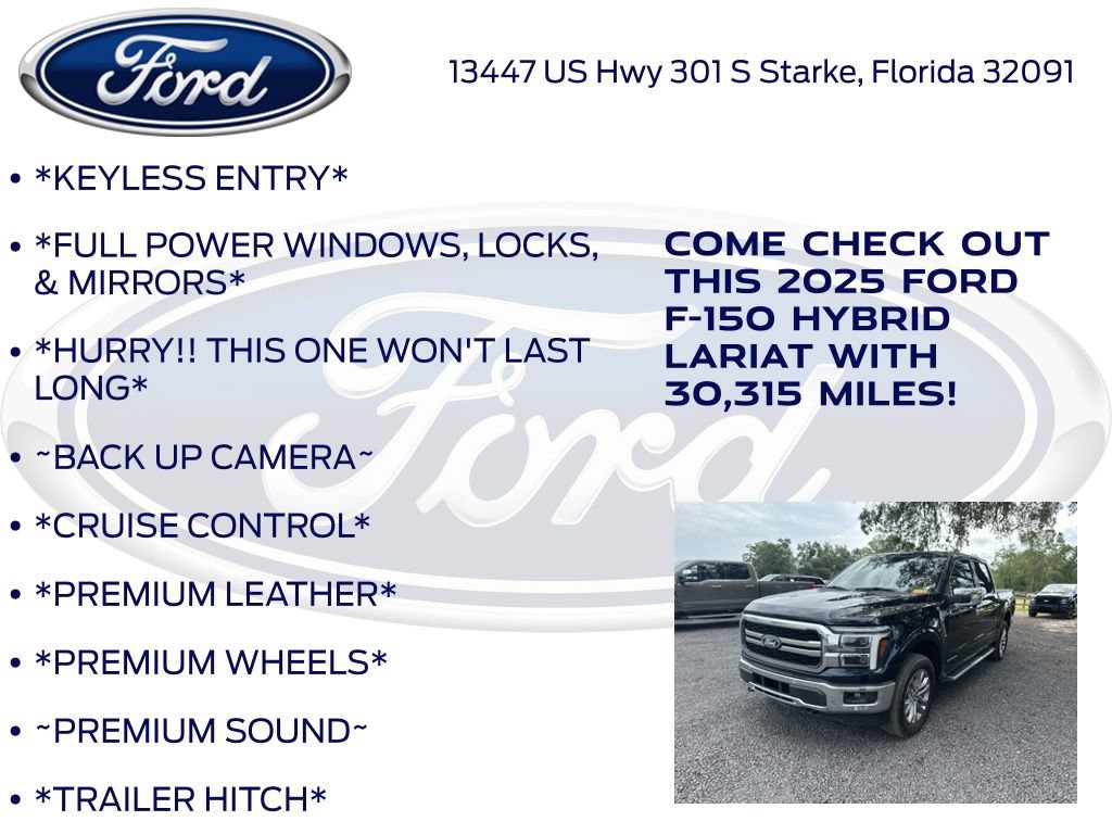 Certified 2025 Ford F150 Lariat w/ Equipment Group 501A Mid AWD/4WD image 12