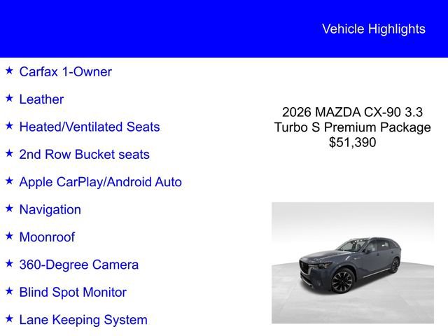 Used 2026 MAZDA CX-90 3.3 Turbo S w/ Premium Plus AWD/4WD image 2