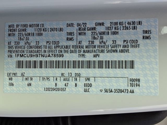 Certified 2022 Ford Escape SEL image 28