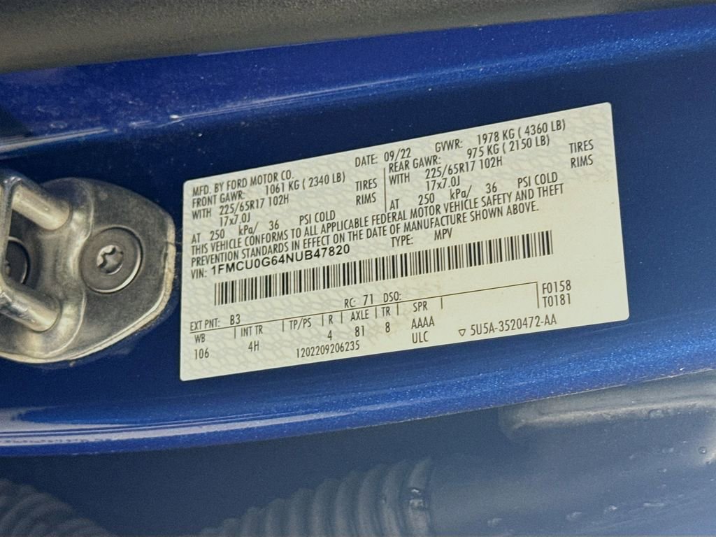 Certified 2022 Ford Escape SE FWD image 31
