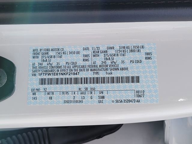 Certified 2022 Ford F150 XLT w/ Equipment Group 302A High image 16