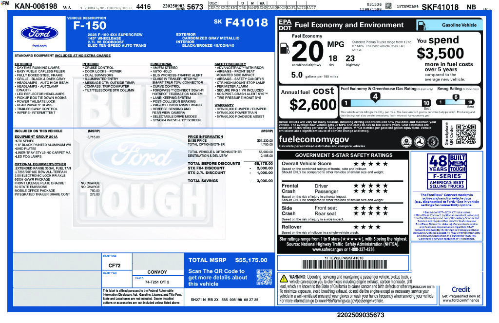 Certified 2025 Ford F150 STX w/ Equipment Group 201A FX4 AWD/4WD image 43