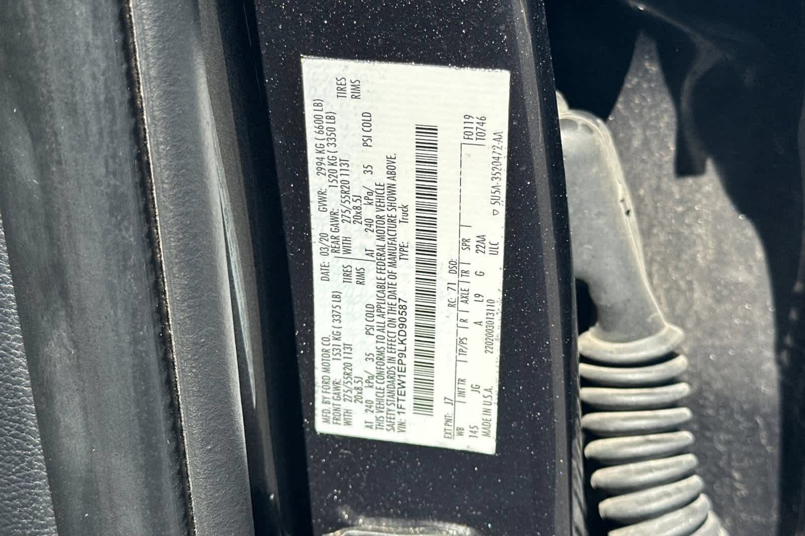 Certified 2020 Ford F150 XL w/ Equipment Group 101A Mid AWD/4WD image 27