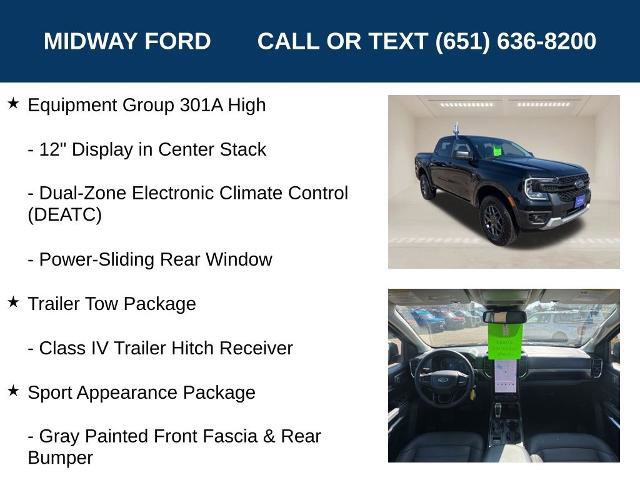 Certified 2024 Ford Ranger XLT w/ Equipment Group 301A High image 13