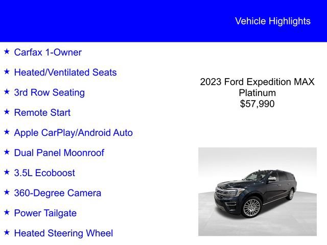 Certified 2023 Ford Expedition Max Platinum AWD/4WD image 3