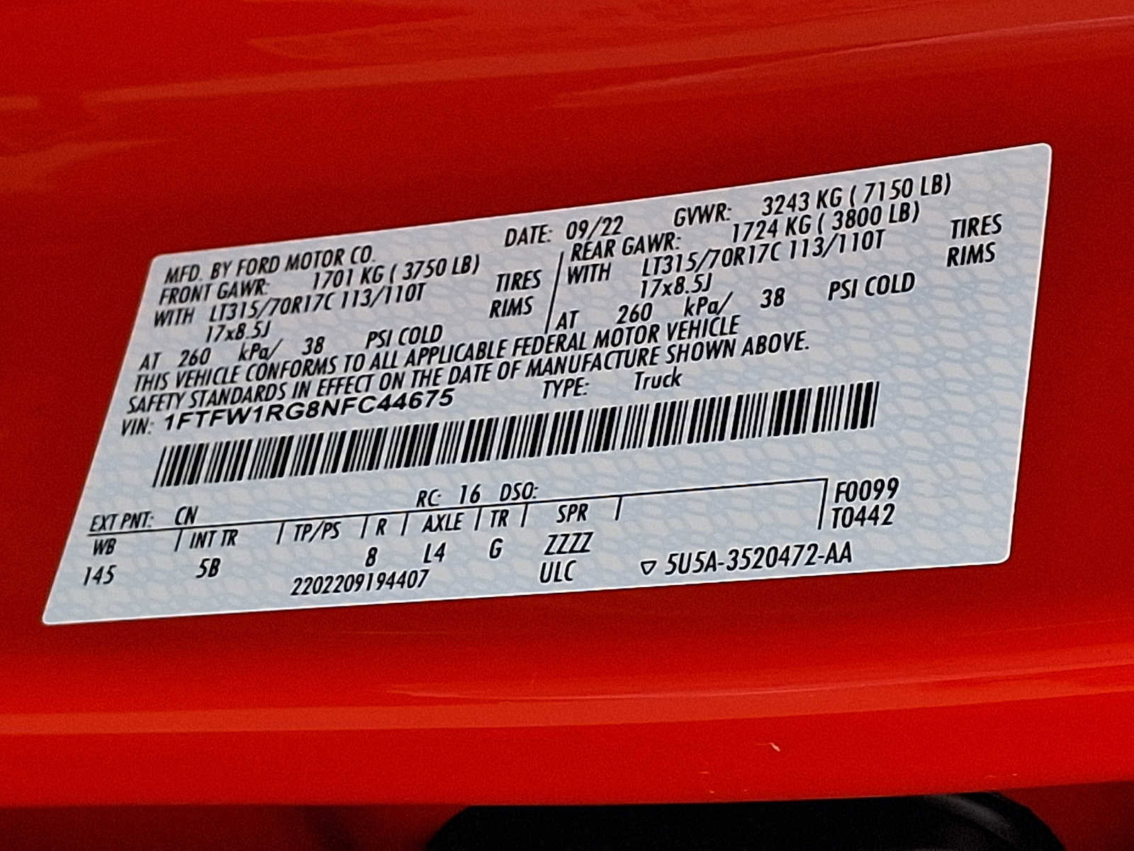 Certified 2022 Ford F150 Raptor w/ Equipment Group 801A High AWD/4WD image 26