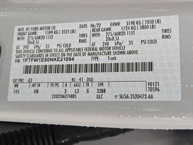 Certified 2022 Ford F150 Lariat w/ Equipment Group 502A High image 28