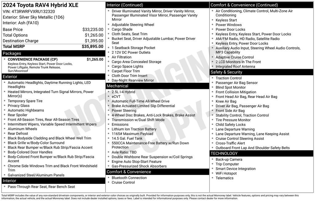 Used 2024 Toyota RAV4 XLE w/ Convenience Package image 7