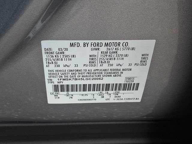 Certified 2020 Ford Explorer 2WD image 27