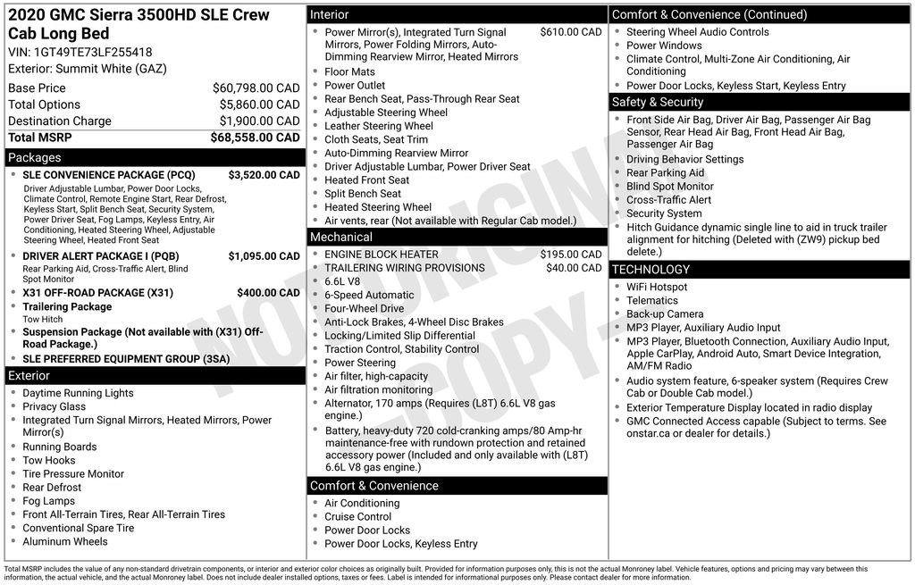 Used 2020 GMC Sierra 3500 SLE w/ SLE Convenience Package AWD/4WD image 34