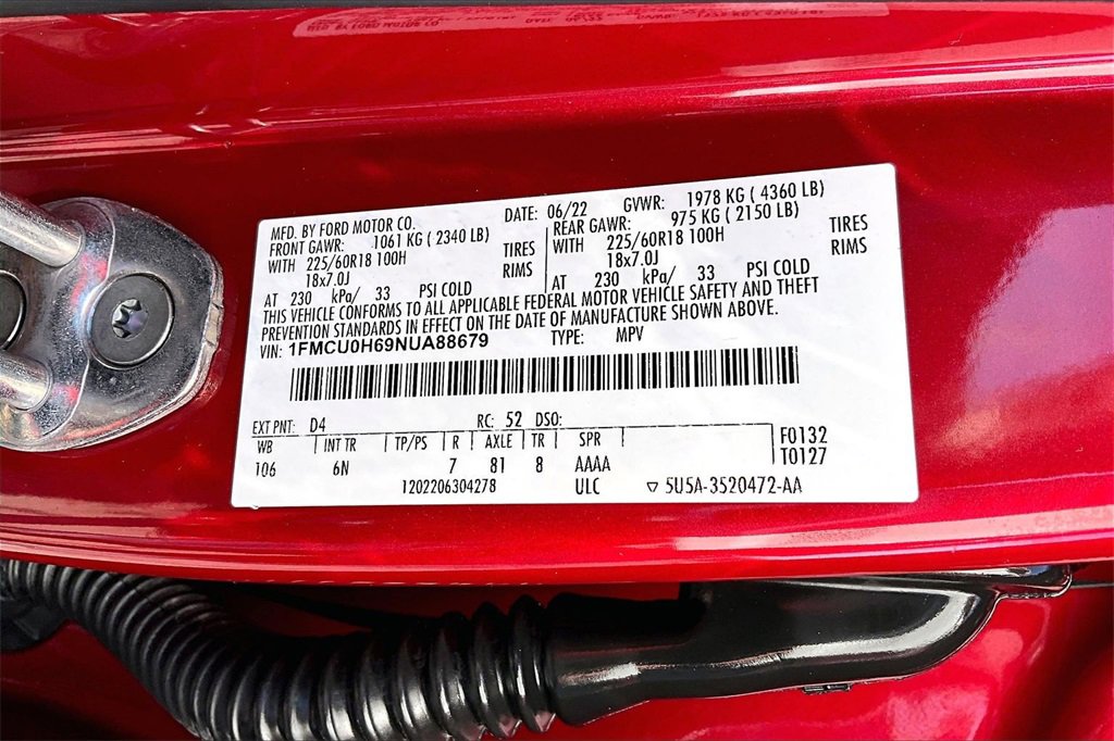 Certified 2022 Ford Escape SEL w/ Technology Package image 35