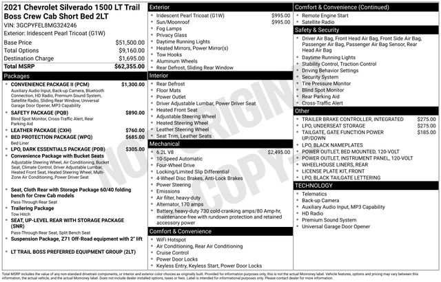 Used 2021 Chevrolet Silverado 1500 LT Trail Boss w/ Convenience Package II AWD/4WD image 36