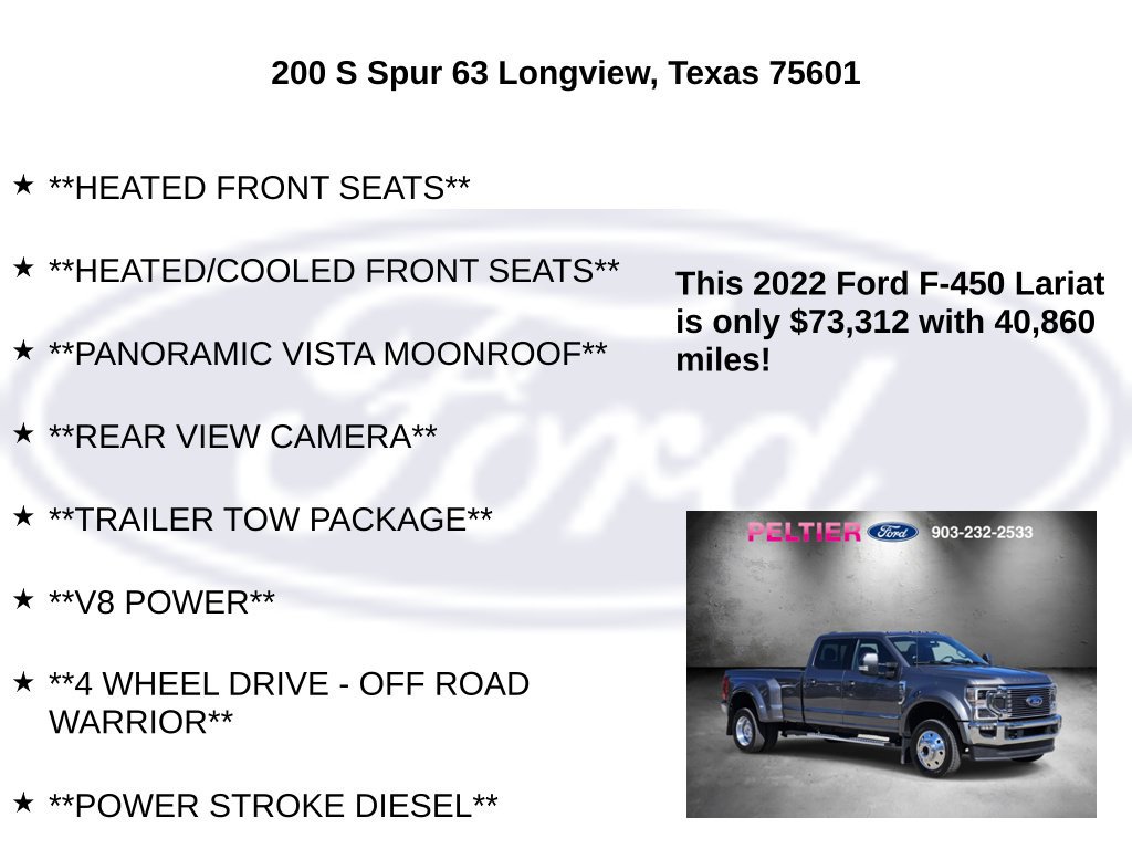 Certified 2022 Ford F450 Lariat w/ Lariat Ultimate Package AWD/4WD image 10