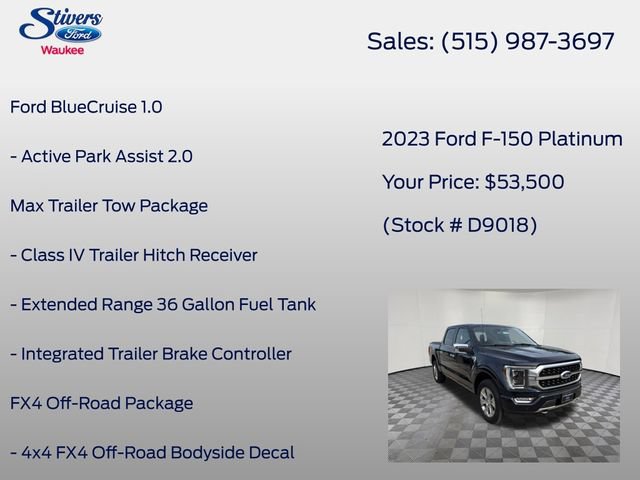 Certified 2023 Ford F150 Platinum w/ Equipment Group 701A High AWD/4WD image 8