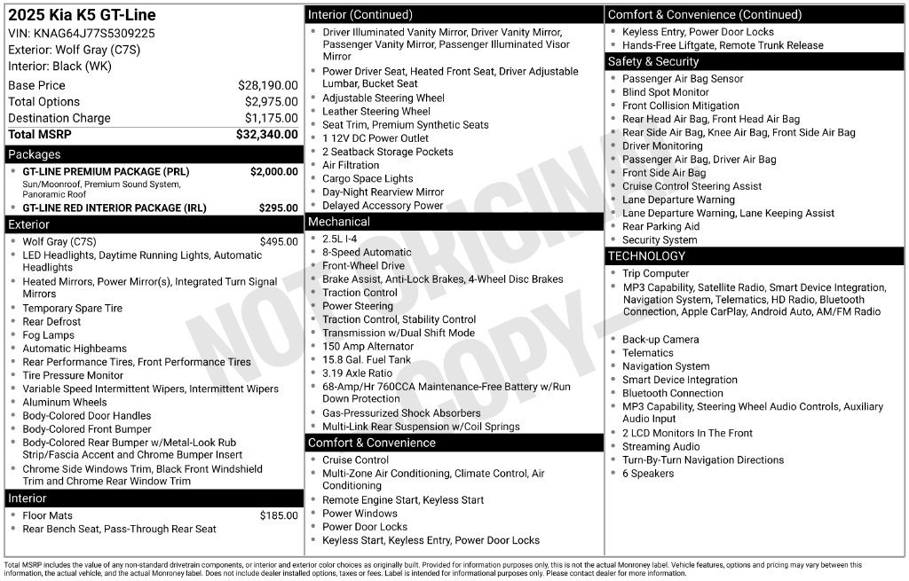 Used 2025 Kia K5 GT-Line w/ GT-Line Premium Package FWD image 5