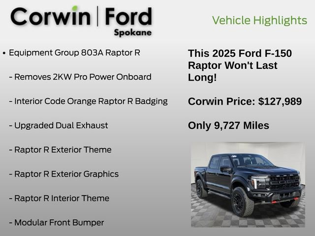 Certified 2025 Ford F150 Raptor w/ Equipment Group 803A Raptor R image 7