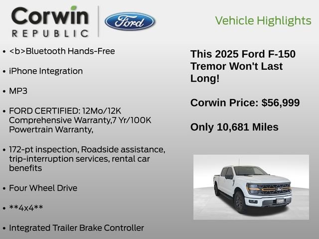 Certified 2025 Ford F150 Tremor w/ Tow/Haul Package image 20