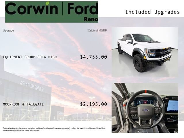 Certified 2022 Ford F150 Raptor w/ Equipment Group 801A High image 3