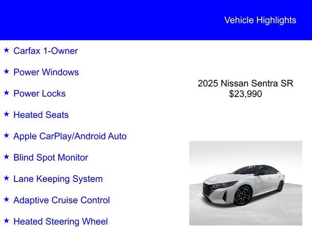 Used 2025 Nissan Sentra SR w/ SR Premium Package FWD image 2