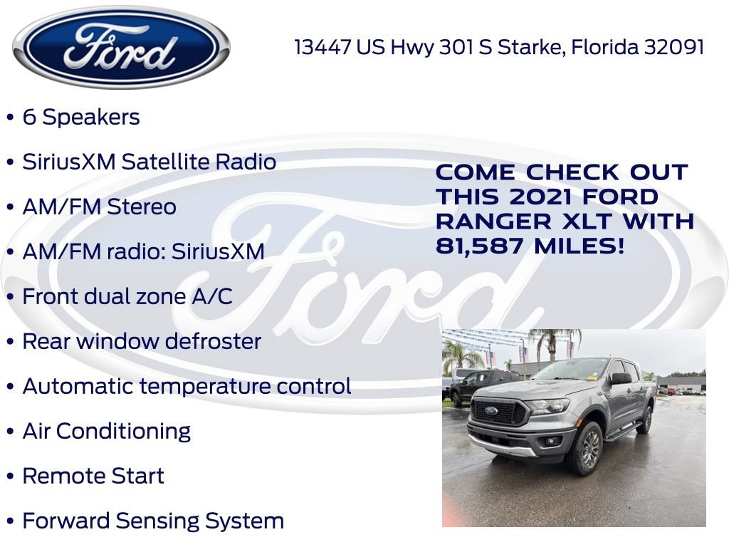 Certified 2021 Ford Ranger XLT w/ Equipment Group 301A Mid RWD image 17