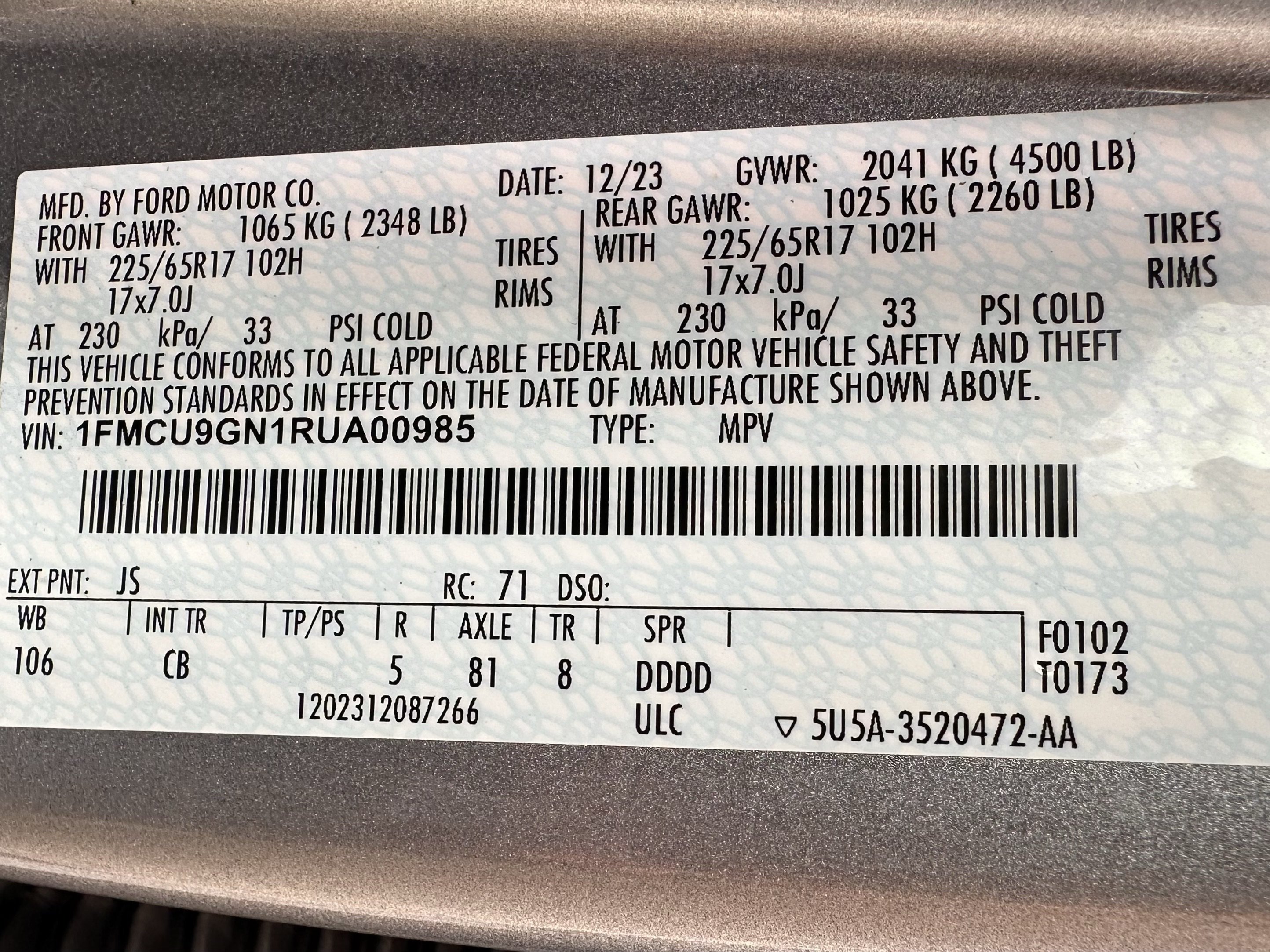 Certified 2024 Ford Escape Active w/ Tech Pack #1 AWD/4WD image 32