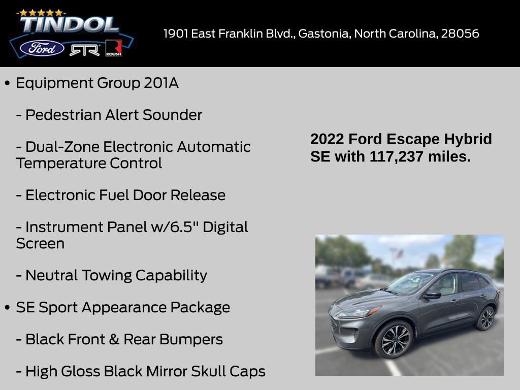 Certified 2022 Ford Escape SE w/ SE Sport Appearance Package FWD image 16