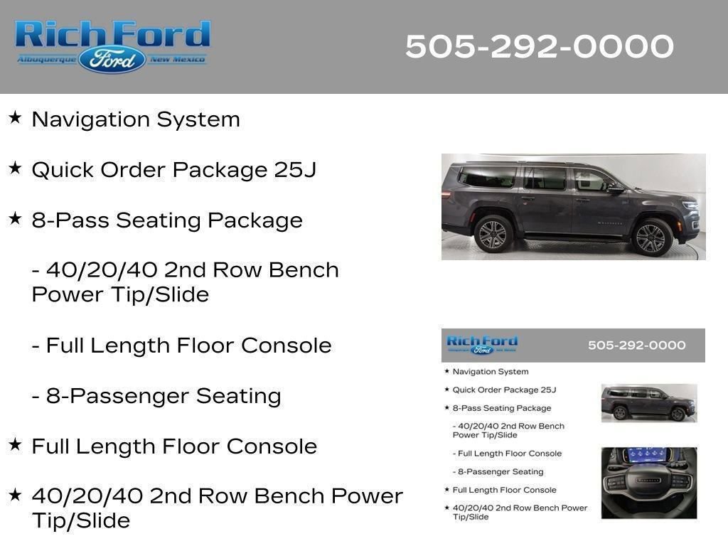 Used 2025 Jeep Wagoneer L Series II w/ 8-pass Seating Package AWD/4WD image 19