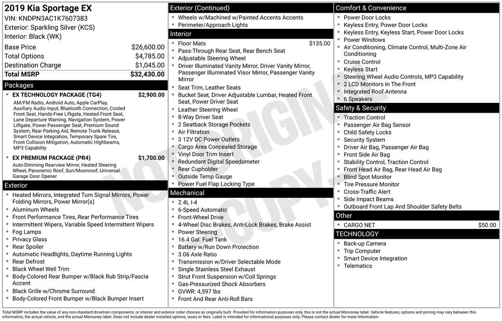 Used 2019 Kia Sportage EX w/ EX Technology Package FWD image 5