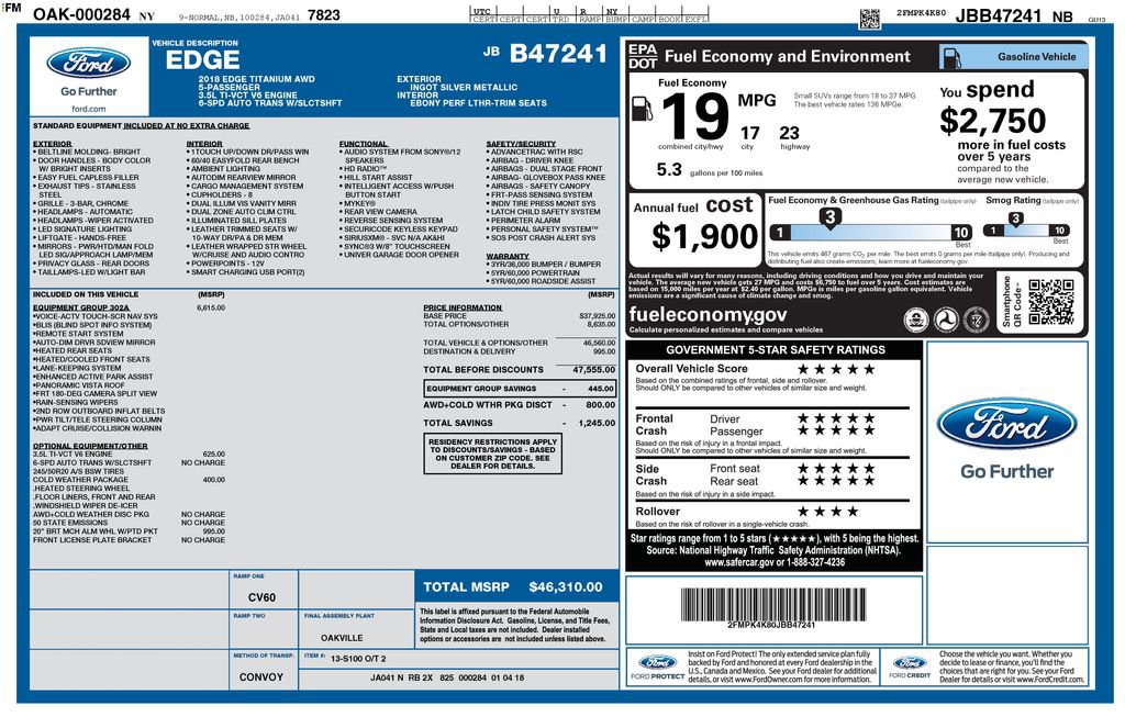 Certified 2018 Ford Edge Titanium w/ Equipment Group 302A image 6