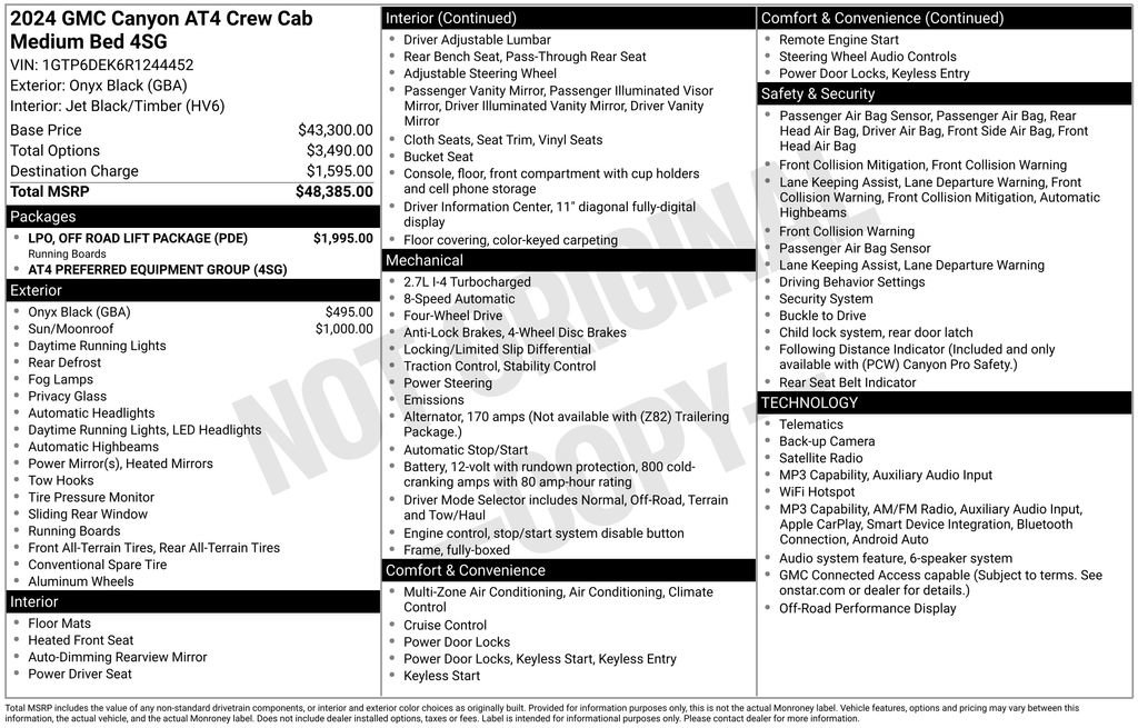 Used 2024 GMC Canyon AT4 w/ LPO, Off Road Lift Package AWD/4WD image 35