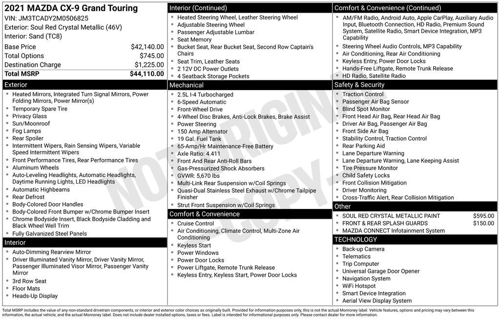 Used 2021 MAZDA CX-9 Grand Touring image 11