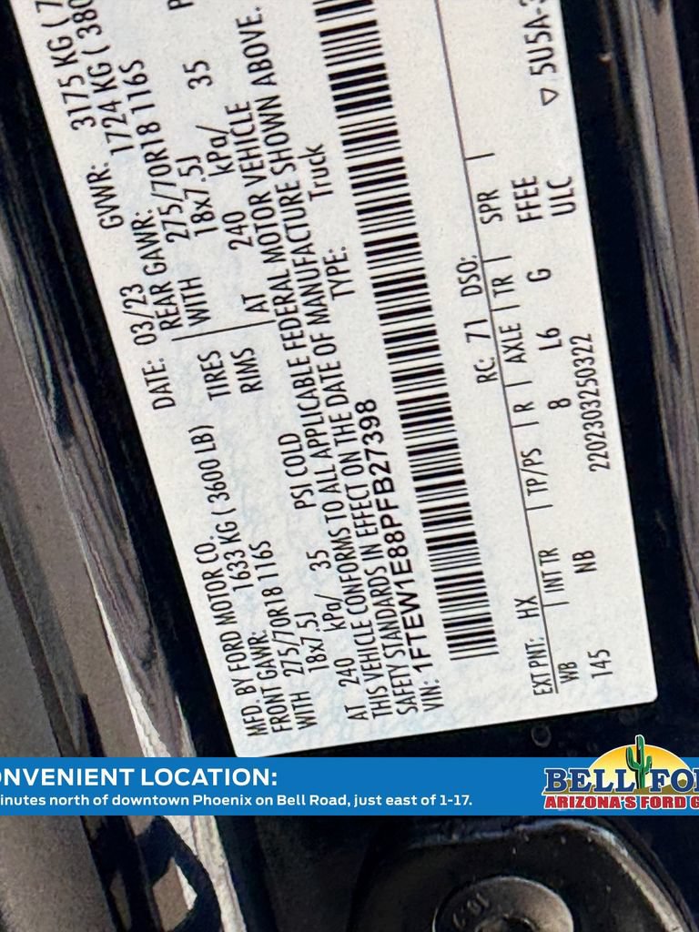 Certified 2023 Ford F150 Tremor w/ Equipment Group 402A High AWD/4WD image 36
