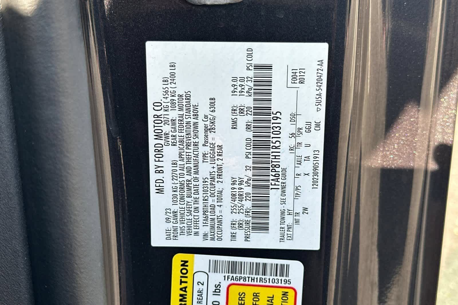 Certified 2024 Ford Mustang Coupe w/ 2.3L High Performance Package RWD image 28