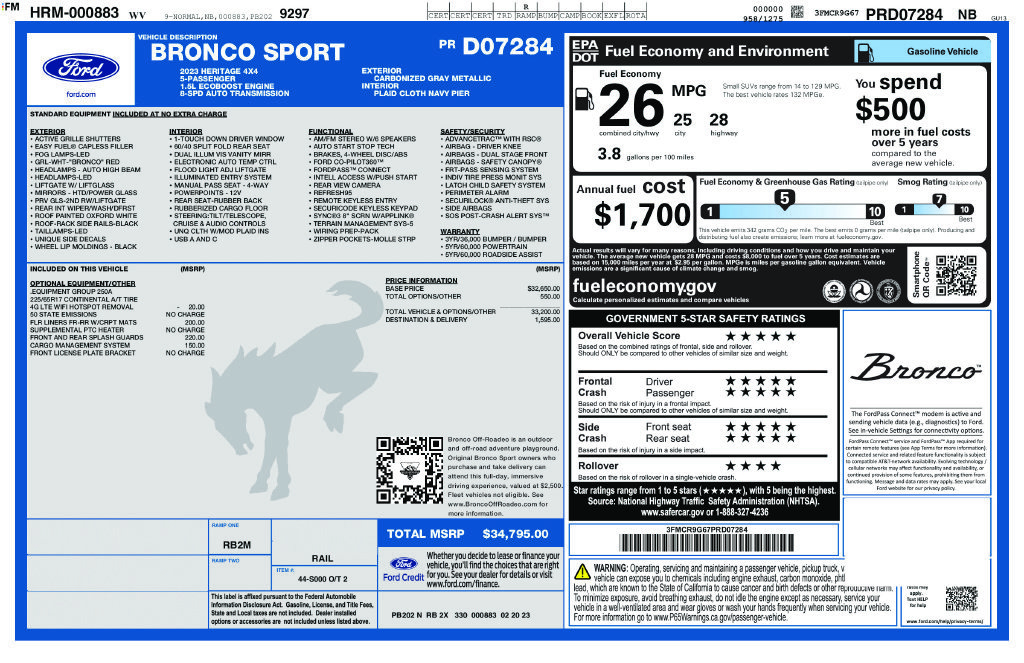 Certified 2023 Ford Bronco Sport Heritage AWD/4WD image 9