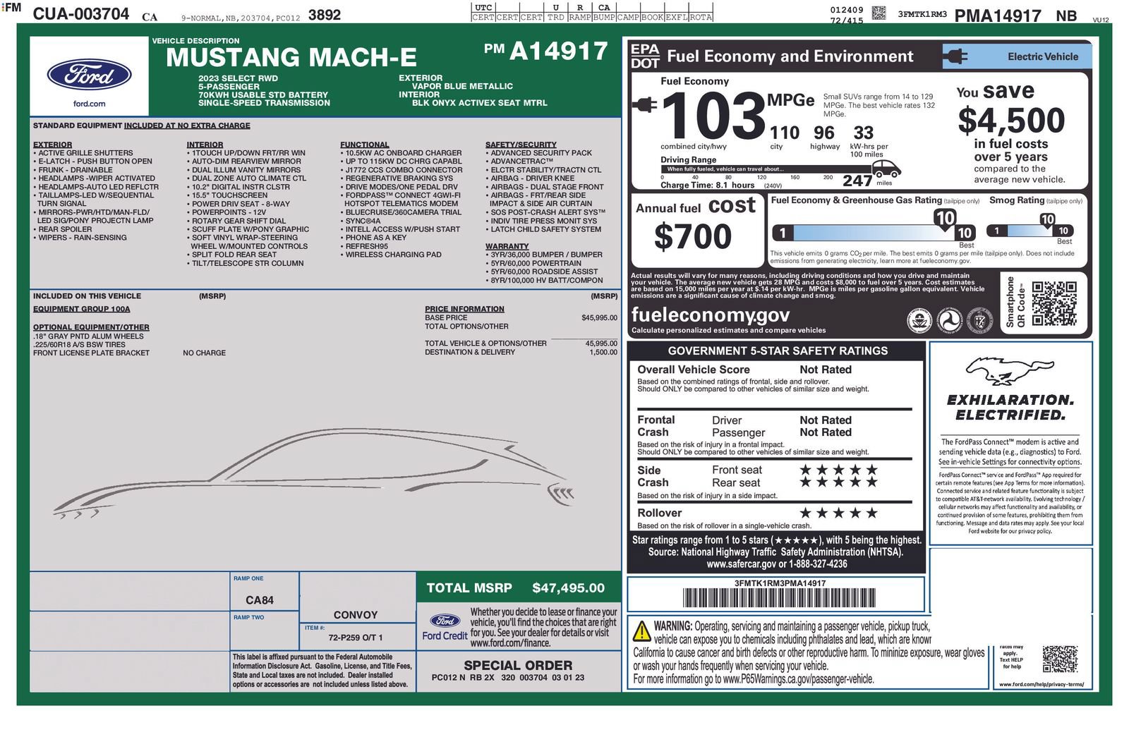 Certified 2023 Ford Mustang Mach-E Select RWD image 5