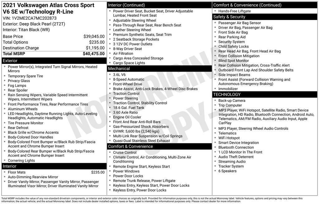 Used 2021 Volkswagen Atlas Cross Sport SE FWD image 27